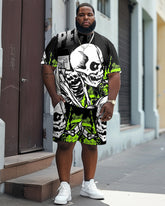 Poster Skull Print Large Men's Plus-Size Set